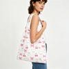 Sweet Cherry Bow Canvas Tote Bag - Large Capacity, Girly Single Shoulder Shopping Bag