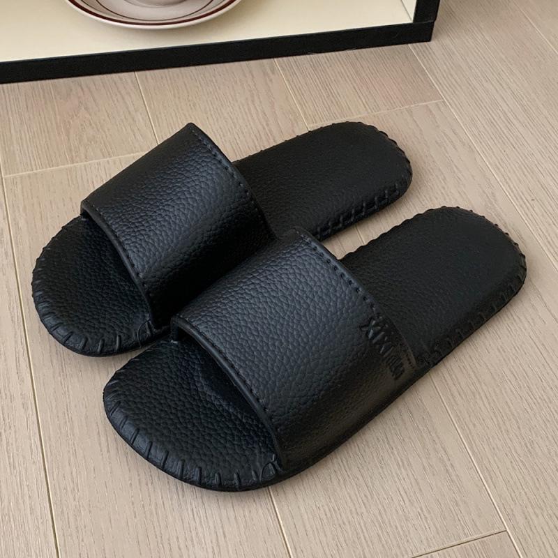Retro Leather-Texture Summer Slippers for Men and Women - Lightweight, Cool, Casual Home Wear, In Stock
