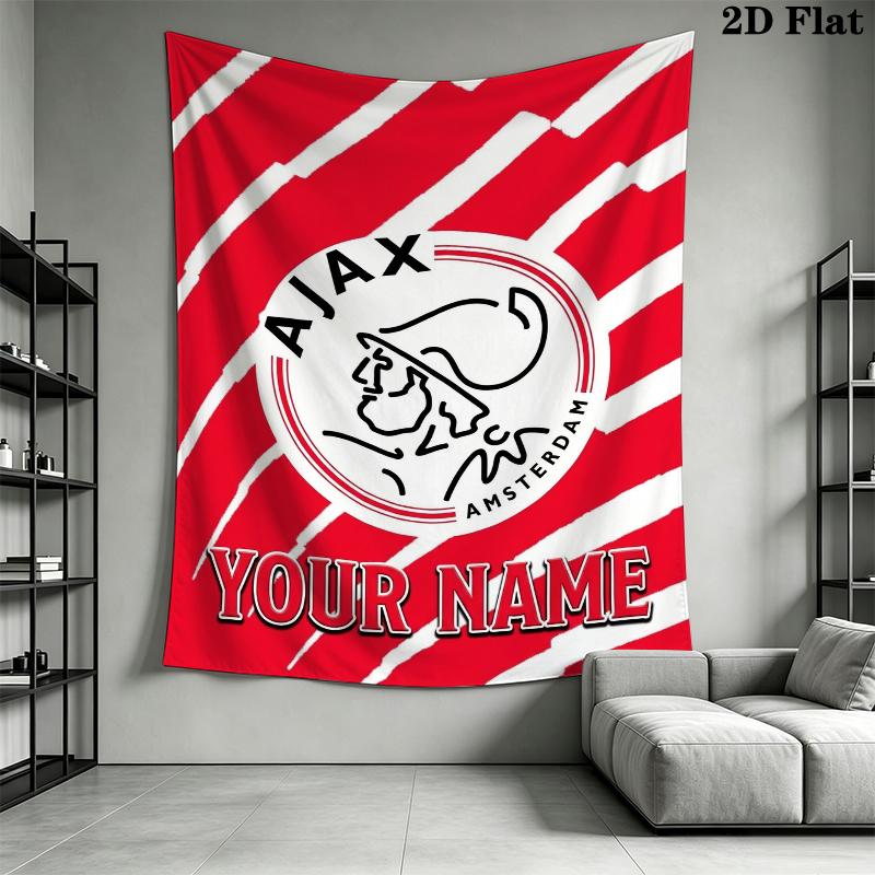 Custom Name AJAX Wall Tapestry Aesthetic Wall Hanging Printed Fabric Blanket Decorative Tapestries for Bedroom Living Room Home Decor
