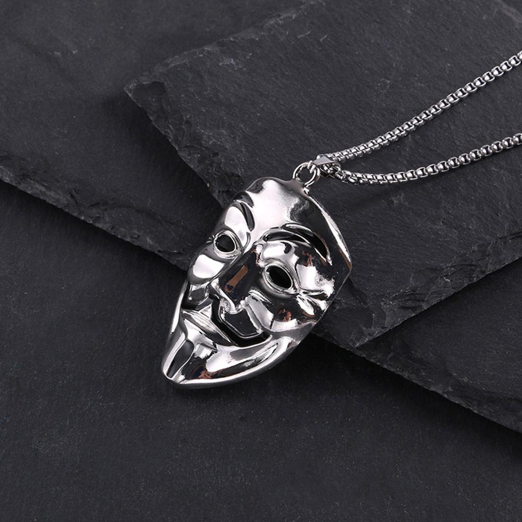 New Mask Pendant Male Hip-hop Necklace Long Titanium Female Necklace Men's Necklace Women's Necklace