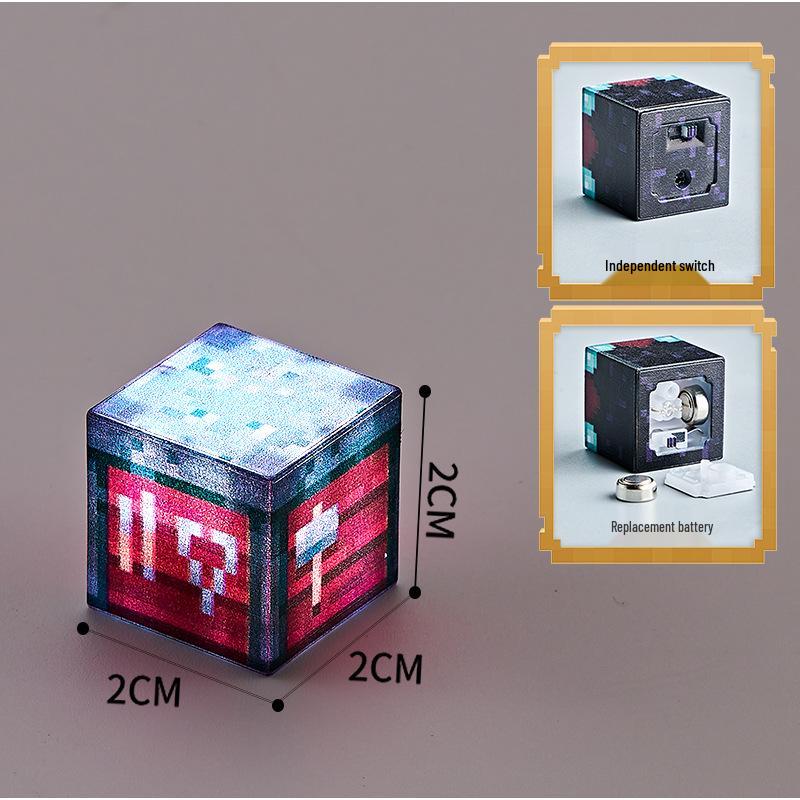 Luminous Magnetic Building Blocks: DIY Educational Cube Toy 2cm Light Magnetic Cube with Switch