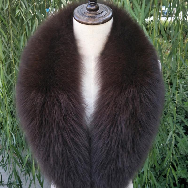 Real Fox Fur Collar Women Winter Natural Fur Scarf Fluffy Fur Shawls For Women Collars Men Coat Large Size Neck Warmer Scarves