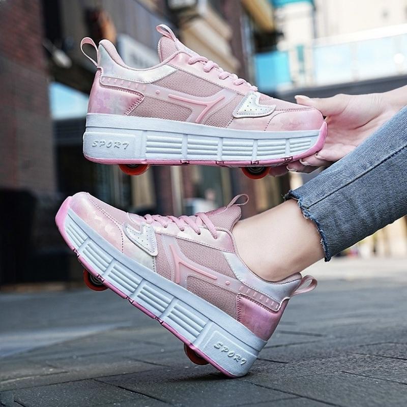 Two Wheels Children's Roller Skate Shoes For Kids Boys Girls Sports Sneakers Walking Running Wear-resistant Casual Skateboard