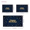 Glitter Gold Star Birthday Tapestry, Dark Blue Starry Night Wall Hanging