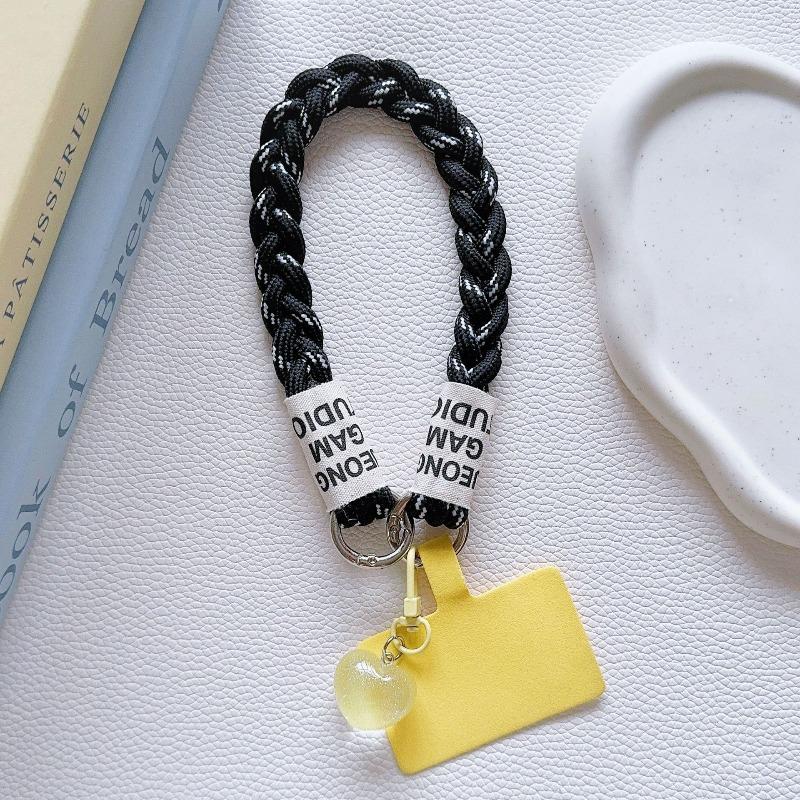 Fashion Mobile Phone Lanyard Hanging Decoration Can Be Carried Twist Rope Anti-loss Love Heart Pendant Strong Wrist Short Straps