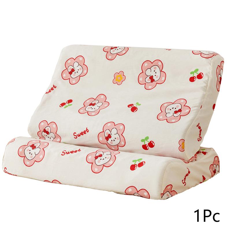 1pc Soft Skincare Cotton Latex Pillowcase Bedroom Memory Foam Curved Sleeping Pillow Case Cartoon Washable Bed Supplies Decor