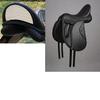 Leder Dressursattel mit doppeltem Sattelblatt und wechselbaren Kammern – Elegantes Cantle-Design
