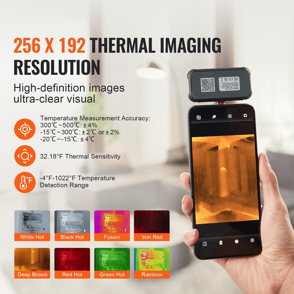SucceBuy Thermal Imaging Camera 256 X 192 IR Resolution Thermal Imager 25Hz Refresh Rate Thermal Camera for Android Tablet