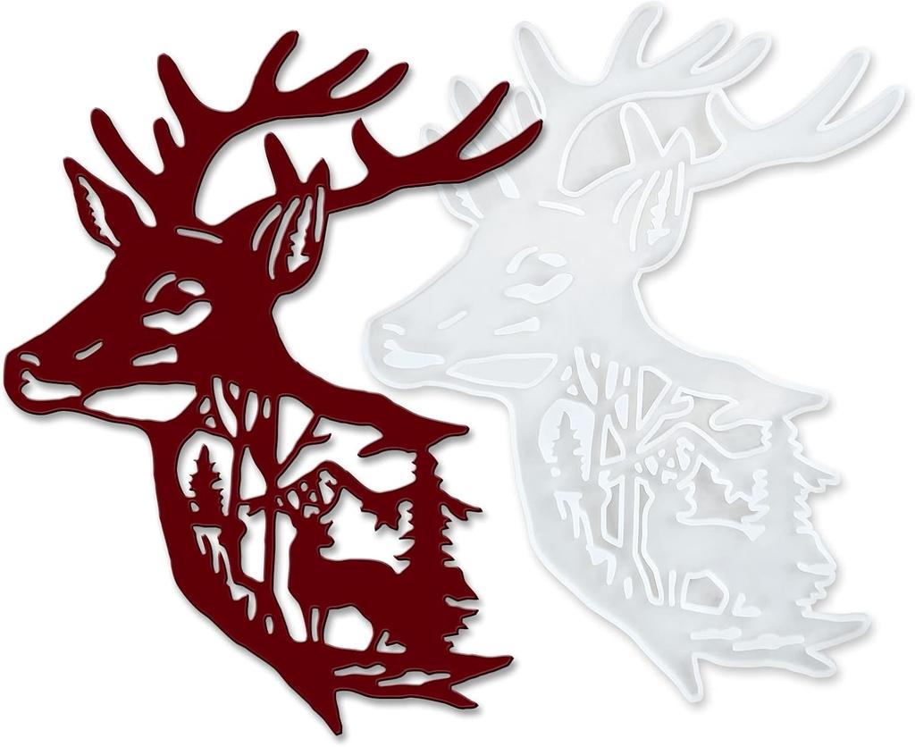 Deer Head Wall Hanging Resin Silicone Mold, Deer Epoxy Casting Mold for Wall Hanging Mount Home Office Decoration, DIY Crafts Door Wall Art Decoration