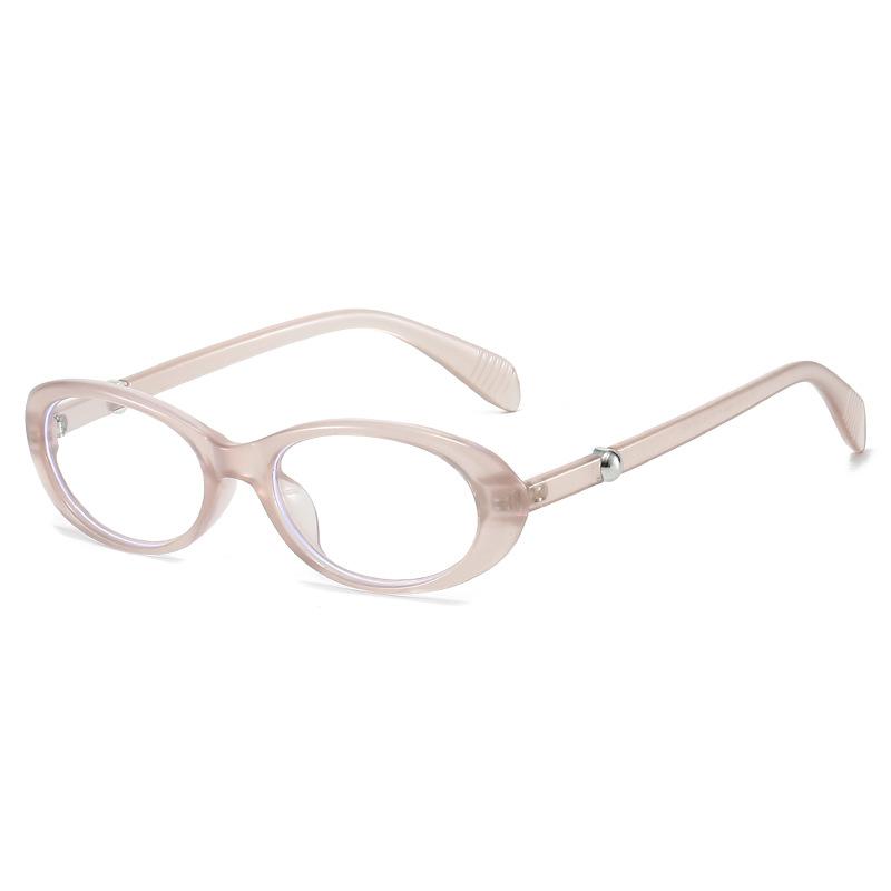 JYL Vintage Oval Sunglasses UV400 Women Pearl Anti-Blue Light Leopard / 20306