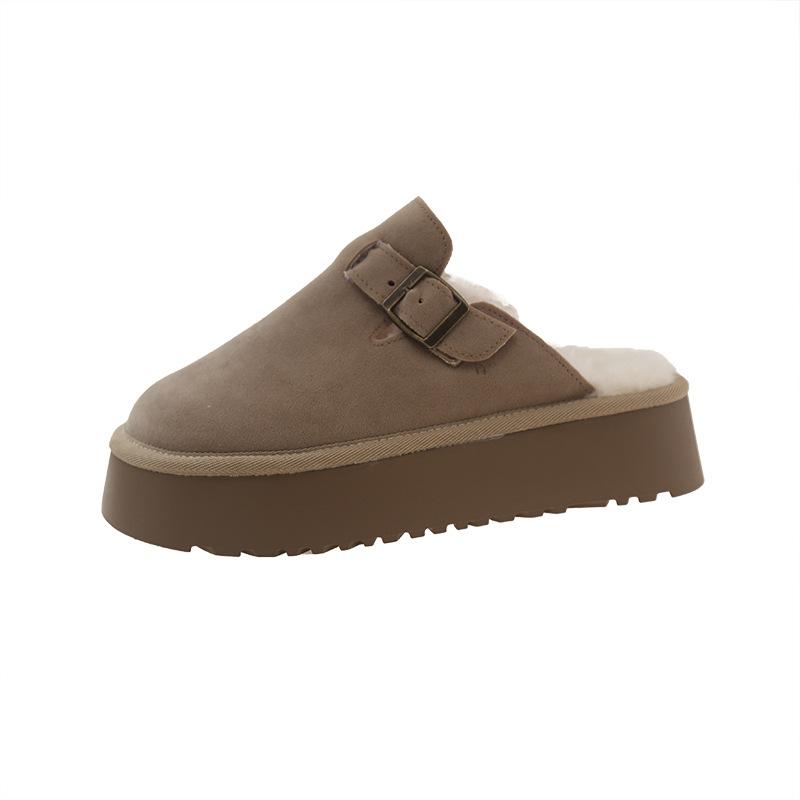 

Осень и зима новые маффины подошва большой размер сумка голова Boken хлопковые тапочки прилив 42 песочный