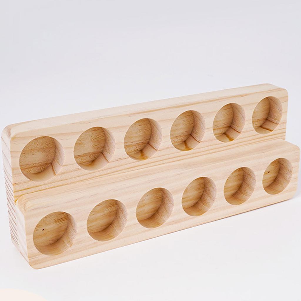 Space Saving 12 Compartment Essential Oil Shelf Durable Double Deck Display Holder For Spa And Personal Collection