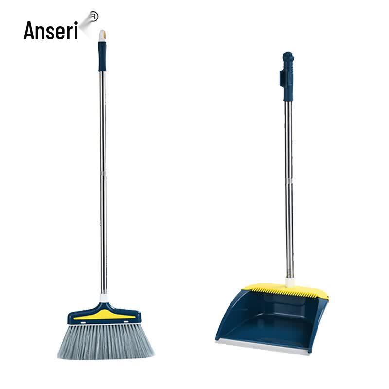 Ansell Stainless Steel Broom and Dustpan Set