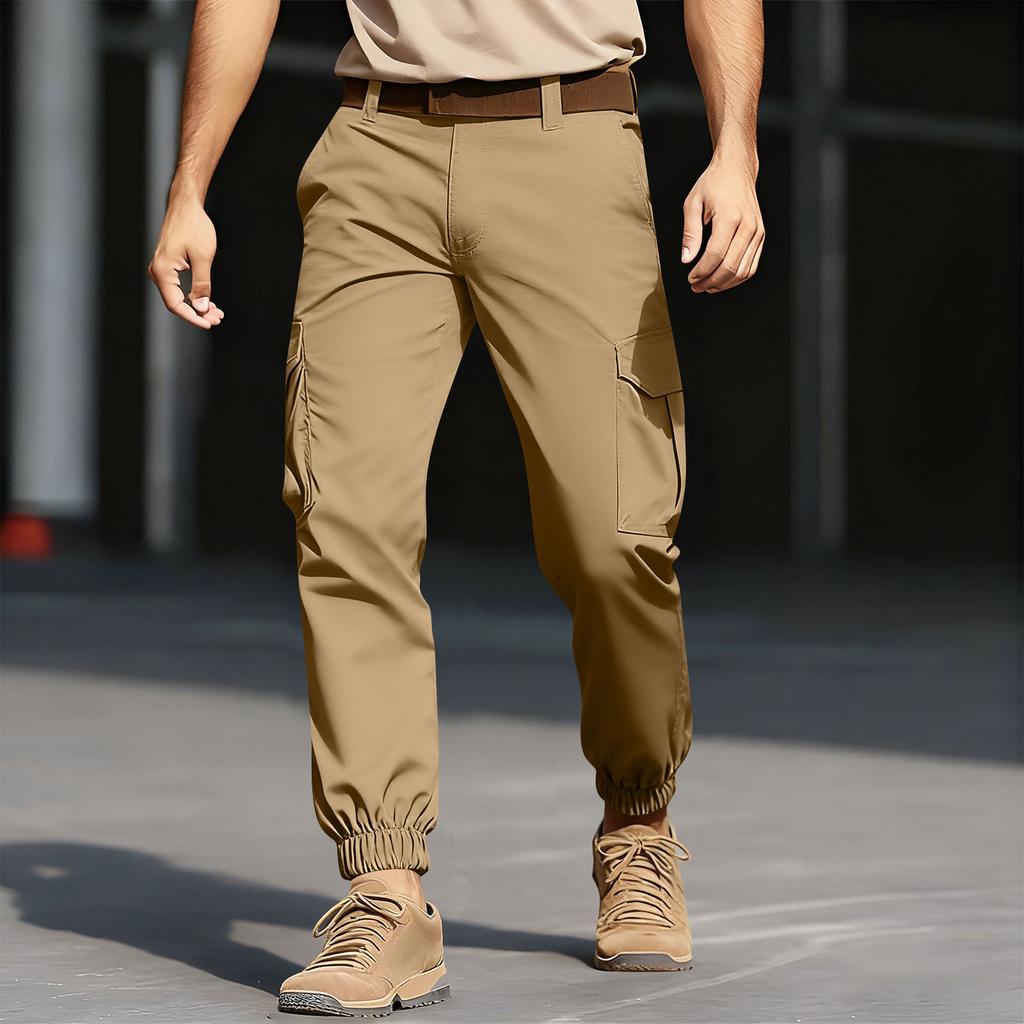 Men's Overalls Cargo Pants Outdoor Casual Athletic  Hiking Pants Cotton Trousers Pants With  Pocket