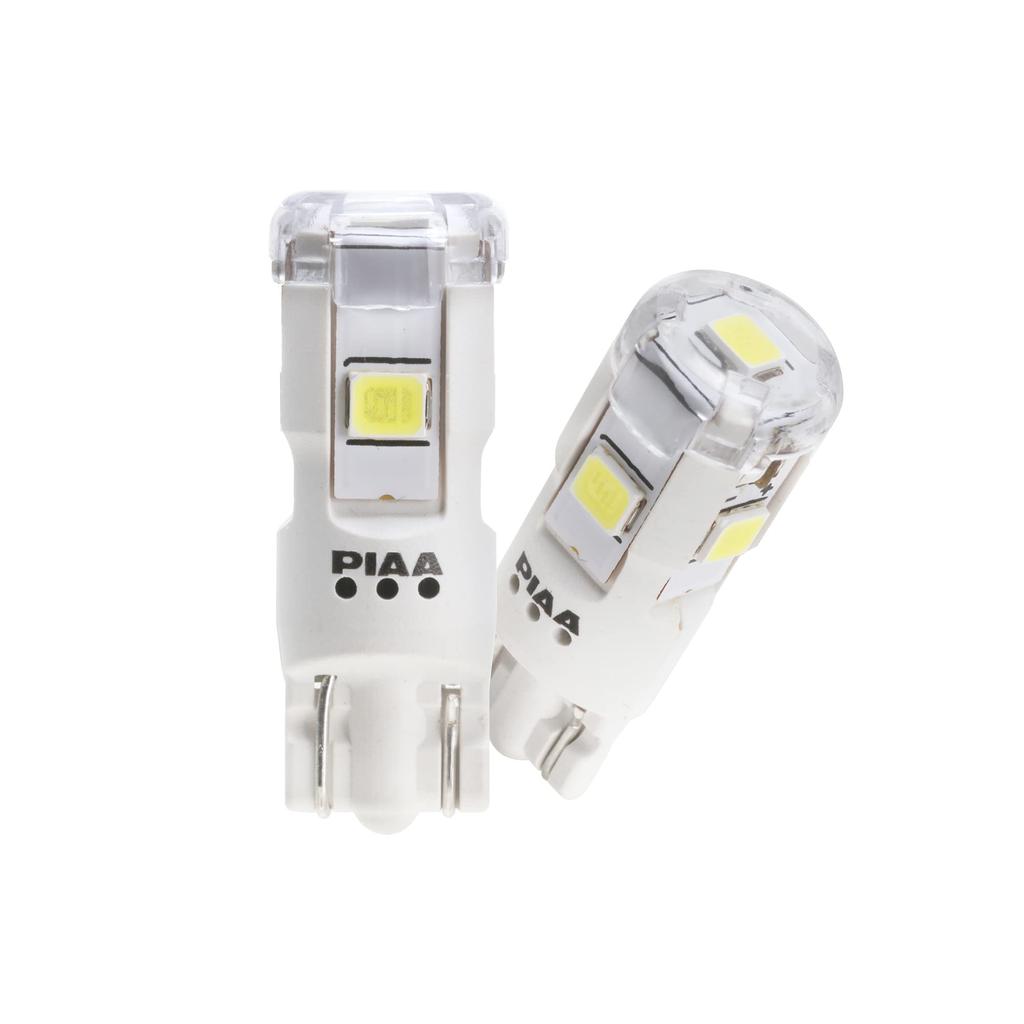 PIAA LED Position Light Bulbs T10 12V 6600K 300lm Omnidirectional Cool White 2-Pack