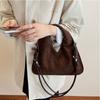 Large Capacity Suede Triangular Hand Bag Shoulder Bag Solid Color Tote Bag  Holiday