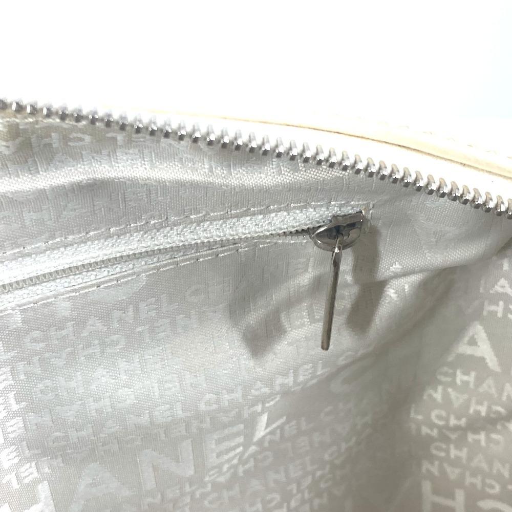 CHANEL CC CC Mark logo Tote Bag Shoulder Bag Hand Bag Leather/Canvas Beige/White