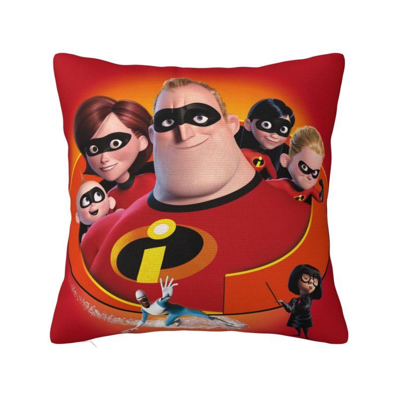 Nordic Style Animation The Incredibles Cushion Cover Polyester Superhero Comedy Throw Pillow Case for Car Square Pillowcase