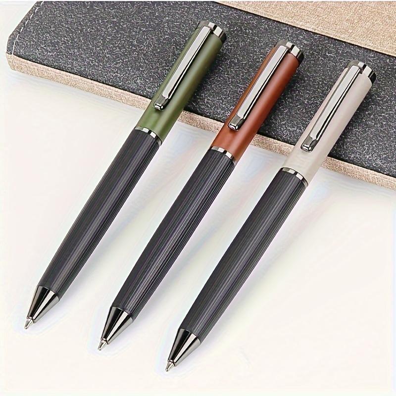 High-quality metal rotating ballpoint pen, business office signature pen, daily learning writing practice ballpoint pen (black ink)