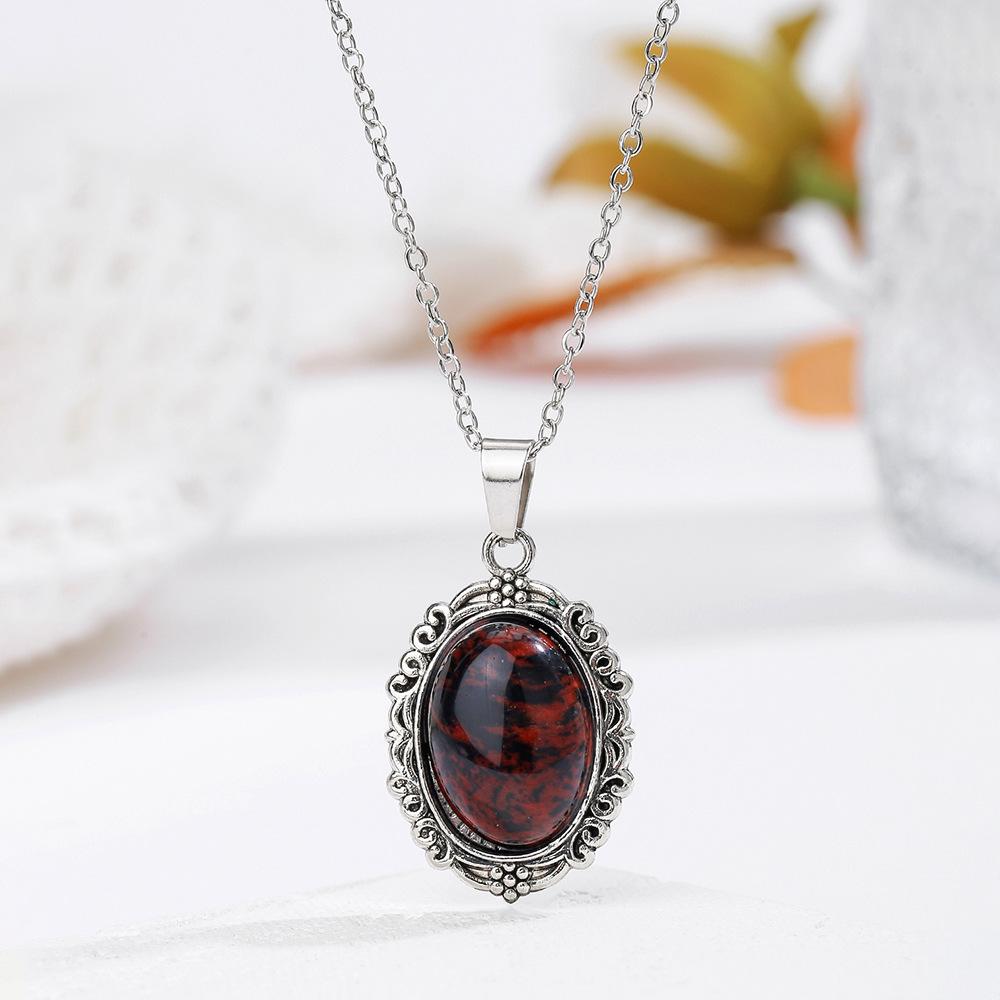 Natural crystal pendant, white crystal necklace, oval yoga pendant, bohemian jewelry,Christmas gift, Valentine s Day gift, girlfriend gift