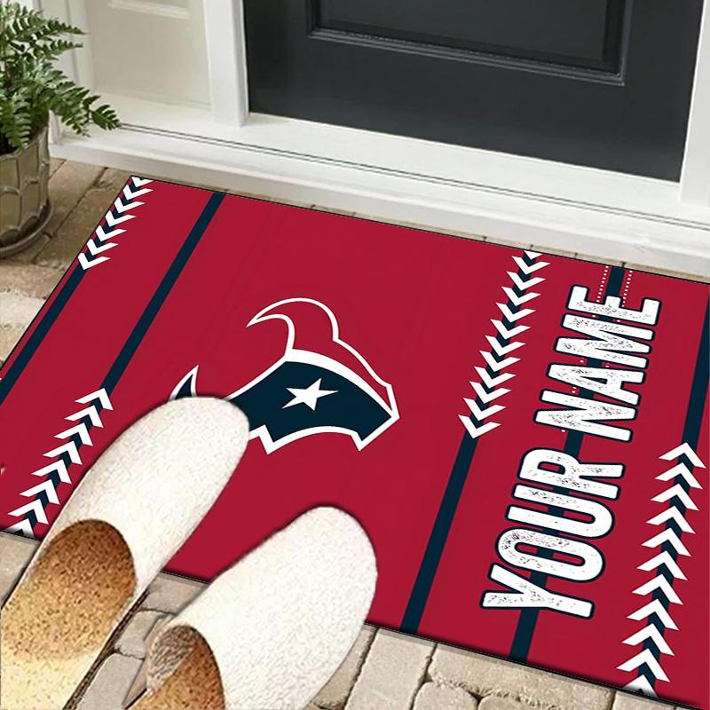 Custom NameHouston-Texans Artwork Carpet, Indoor Rug, Chair Rug, Living Rooms, Doormat Made From Polyester Home Decor Birthday Christmas Gifts