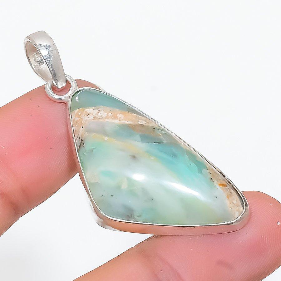 

Chrysoprase Gemstone Handmade 925 Steling Silver Jewelry Pendant 1.89 SU-9620