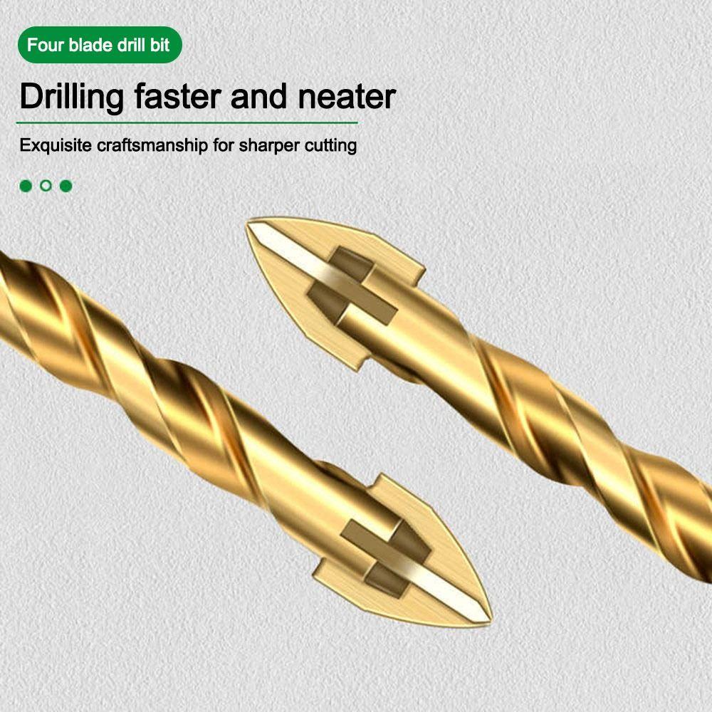 High Hardness Cross Hex Tile Drill Bit Four-Edged Hexagonal Shank Drill Bit Set  Drilling Tool