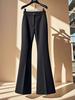 Women's High Waist Slim Fit Black Flare Pants - Spring/Summer 2026 Micro Bell Bottoms for Petite Figures