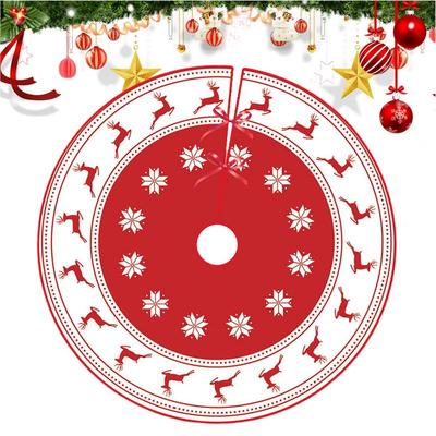 Large Christmas Skirts for Trees Tree Base Cover Tree Skirts 23.6 Inch Holiday Tree Skirt Red Cover Snowflake Reindeer Home