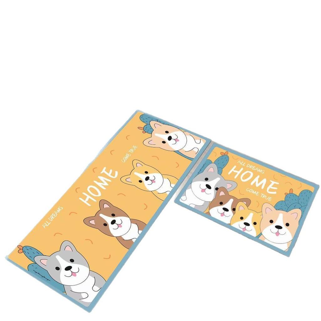 Cartoon Kitchen Floor Mat, Water-Absorbing And Oil-Absorbing Diatom Mud Floor Mat, Wear-Resistant And Dirt-Resistant L-Shaped Floor Mat, Anti-Skid Ma