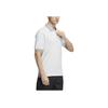 Adidas Logo Print Straight-Cut Buttoned Short Sleeve Polo Shirt Men Tops White HS4391
