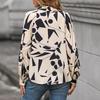 Camisas estampadas de manga larga de otoño para mujer, Blusas con cuello vuelto a la moda, camisas holgadas informales para mujer, Blusas elegantes para mujer 29456