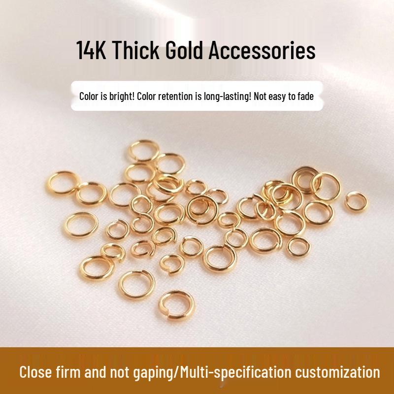 

14K Gold-Filled Color-Preserving Open Jump Rings Connectors for Necklace/Bracelet DIY Jewelry Making 3mmx0.5mm Open Rings Pack [100 pcs]