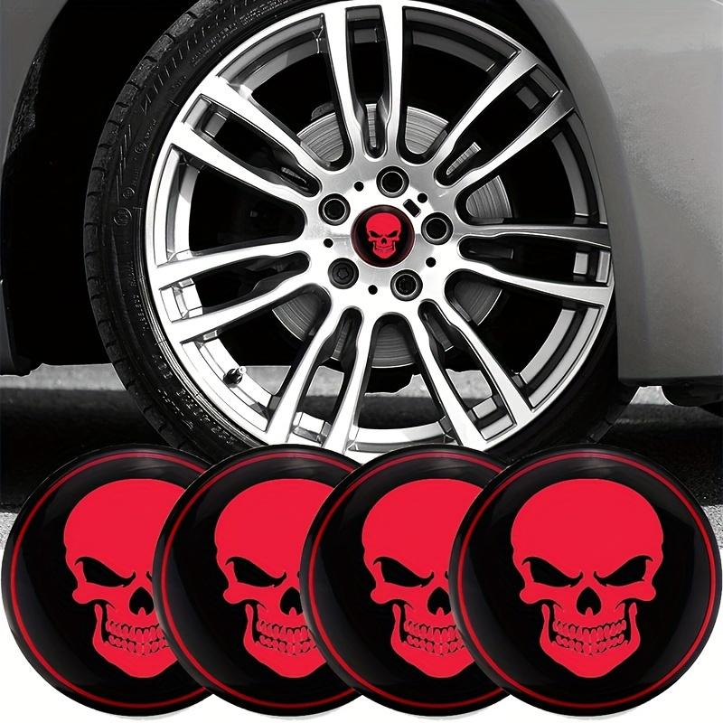 4pcs Skeleton Skull Car Wheel Center Hub Cap Car Wheel Hub 3D Emblem Stickers Cover 56mm