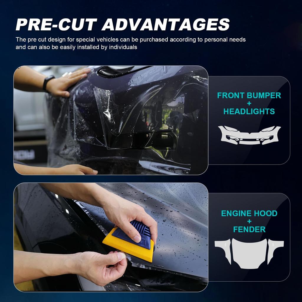 FDAIUN Headlight Film for Honda Civic Type R TPU Protective Film with Scratch Protection and Clear Car Wrap for Honda Civic Type R Includes Headlights