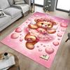 1PC Bear Heart Extra Large Non Slip Floor Carpet, Office, Family, Bedroom Large Area Rug Indoor Rugs, Vibrant Colors