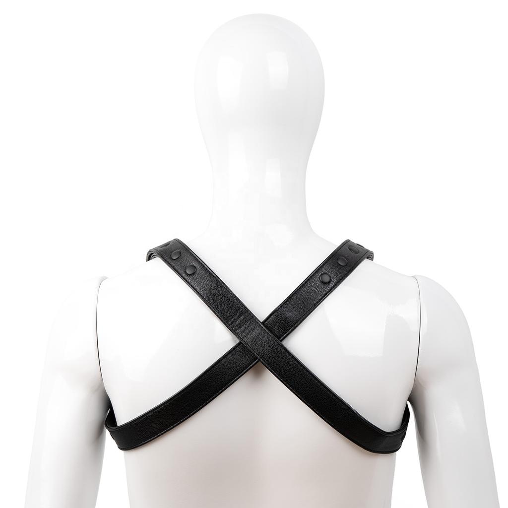 High Quality Men's Bondage Gear Leather Body Harness with Removable Two-Color Chest Straps Sex Toys Flirting Straps
