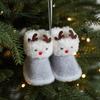 Cute Animal Tree Pendant Soft Plush Christmas Boot Ornament, Decorative Knitted Woolen Xmas Supplies Hanging for Tree, Holiday Party Decor Branch