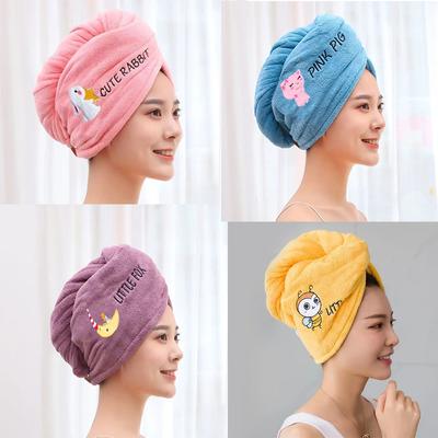 Hair Drying Towel Microfiber Hair Towel Wrap with Buttons Super Absorbent Twist Turban Shower Gift for Kids and Women