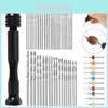 57pcs Mini Micro Alloy Twist Drill Bits Set For Precise Hand Diy Woodworking Tasks