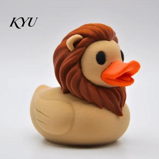 Miniature Animal Statues Cute Lion Duck Figurine, 3D Printed Desktop Ornament, Creative Decorative Tabletop Items Statue for Car Dashboard Shelf