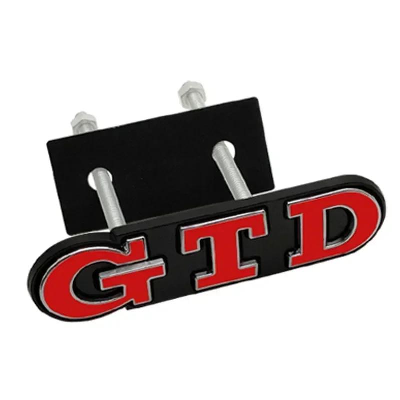 Jsqwt8 Emblema Adesivo Distintivo Griglia Anteriore in Metallo 3D GTD per Polo Golf 5 6 7 CC Passat Jetta MK4 MK5 MK6 Styling Auto
