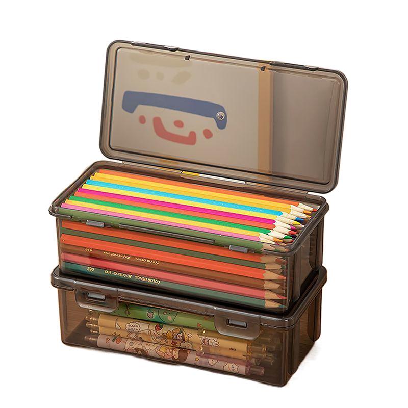 Transparent Pencil Case Box Large-Capacity Stackable Storage Box Office School Pencil Case Supplies Pencil Storage