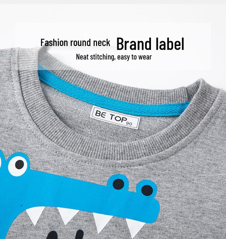 Children's 3D Dinosaur Cartoon Hoodie - Autumn Long Sleeve Top for Boys