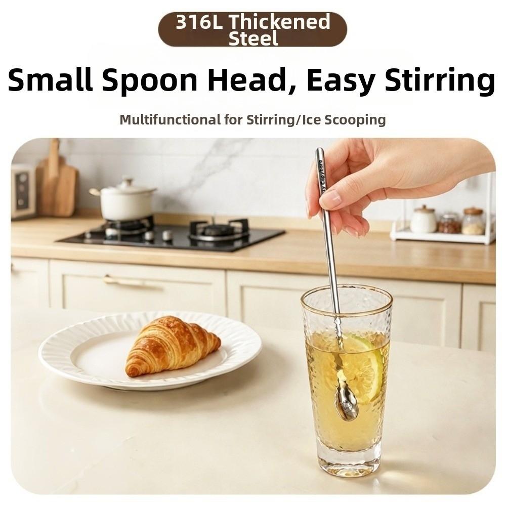 Long Handle Long Handle Spoon 316 Stainless Steel Mixing Spoon Stirring Spoon Coffee Stirring