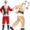 Santa costume, golden Santa suit, red suit, Christmas stage performance costume