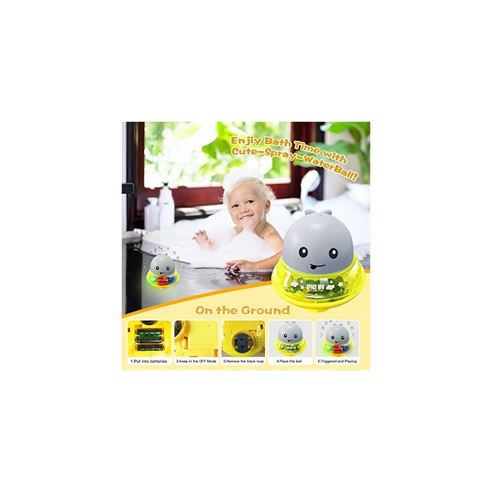 Whale Bath Toys, Baby Bath Toys with Music Space, Led Light up Water Spray Sprinkler Bath Toy for Kids Toddler Infant Whale Bathtub Toy for 0-6 1