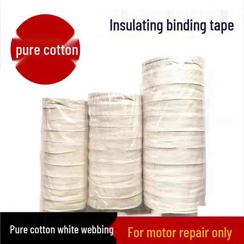 White Cotton & Polyester Heat Shrink Tape for Motor Repair and Copper Wire Insulation