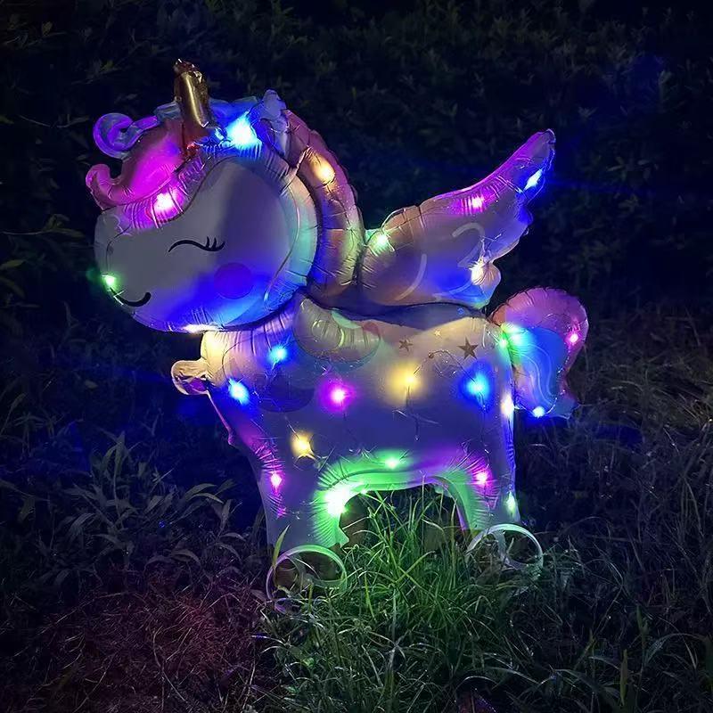 Cartoon Animal Light-Up Balloon Wheel Stroller Toys for Children