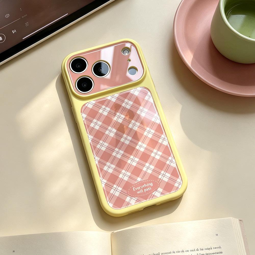 Pink Plaid Is Suitable for 17pro Niche iPhone17Pro Premium Sense 15 Mobile Phone Case Apple 17 Protective Case Niche